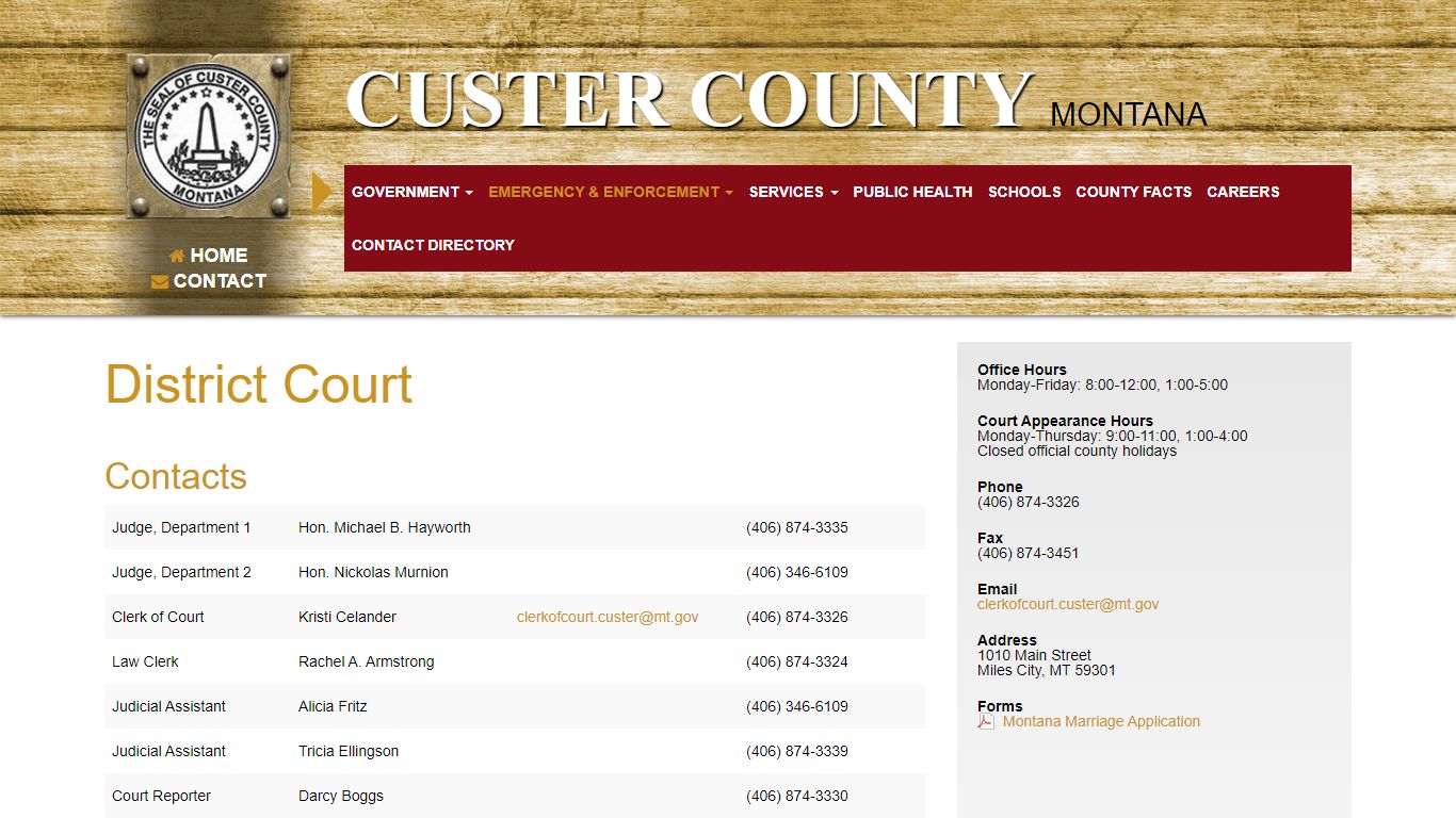 District Court « Custer County Montana